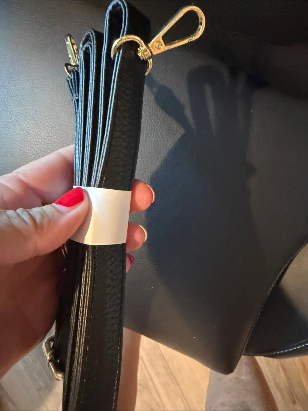Classic Black Leather Satchel with Gold Hardware